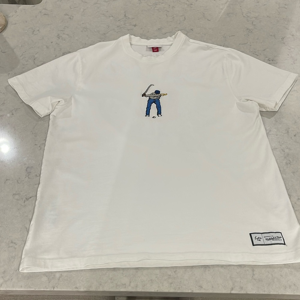 Eastside golf + Mitchell & Ness collab White Graphic Tee